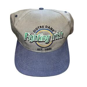 Vintage Notre Dame Fighting Irish StrapBack Hat Cap Embroidered 90s NCAA